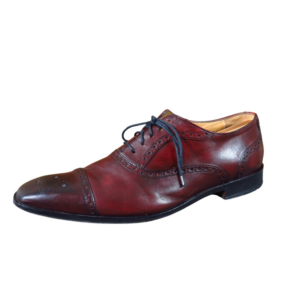 Mercanti Fiorentini 7588 Mens Oxford Shoes Size 12 Formal Dress Burgundy Leather